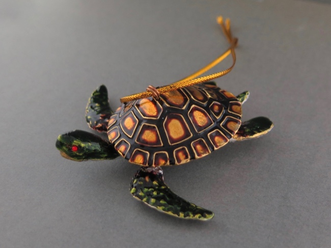 Customer Favorite! Colorful Sea Turtle Ornament - Click Image to Close