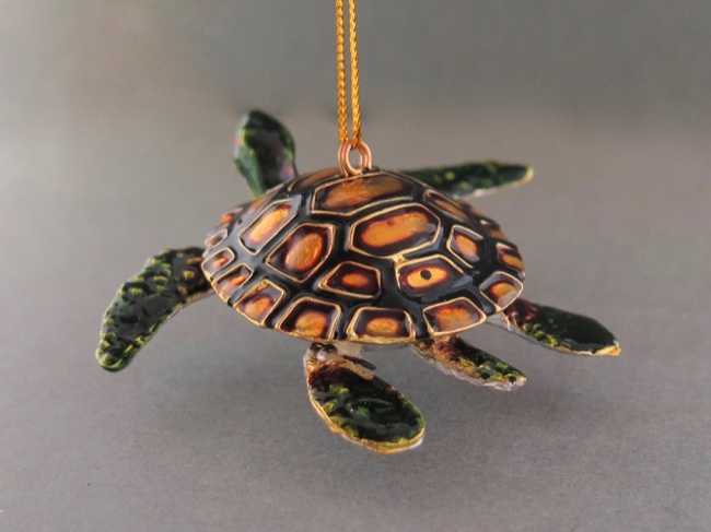 Customer Favorite! Colorful Sea Turtle Ornament - Click Image to Close