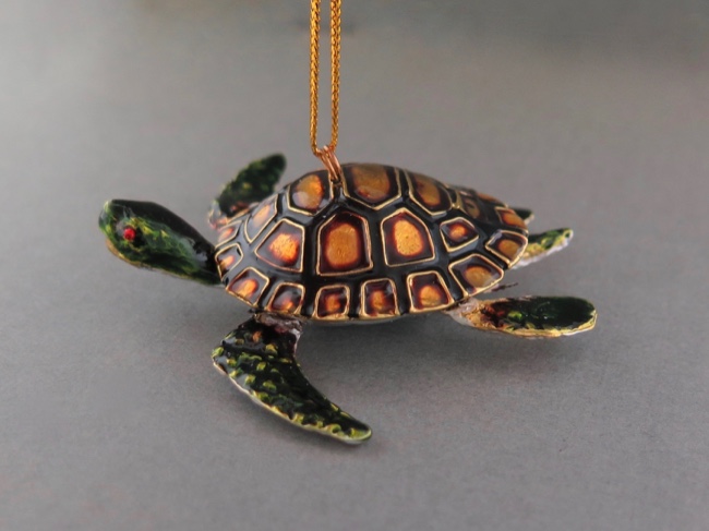 Customer Favorite! Colorful Sea Turtle Ornament - Click Image to Close