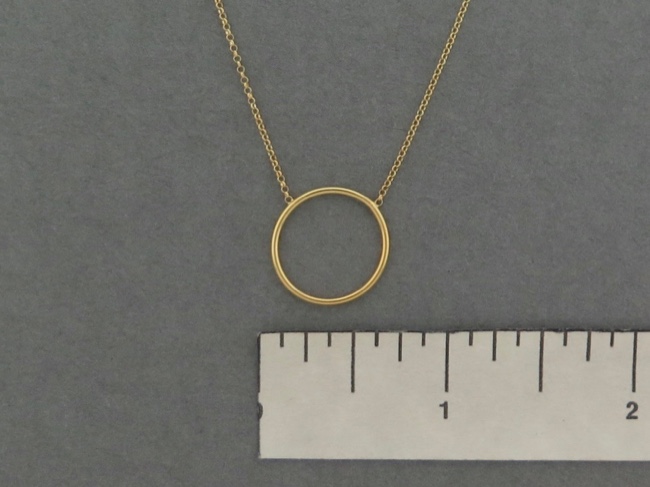 Gold Circle Necklace - Click Image to Close