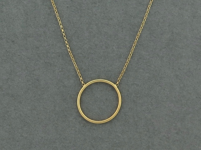 Gold Circle Necklace - Click Image to Close