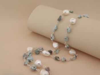 Larimar and Pearls