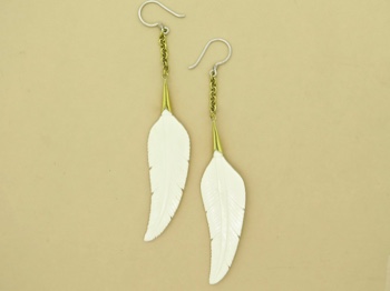 Bone Feather Earrings