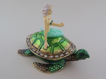 Enamel Box - Mermaid on Her Turtle