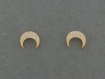 Gold Vermeil CZ Moons