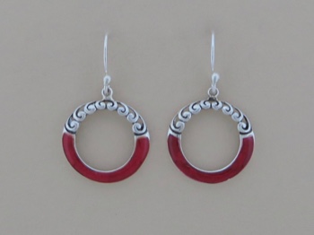 Coral Circle Earrings