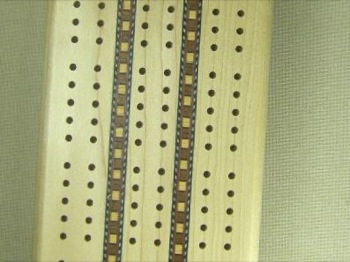Wood Inlaid Cribbage Board American Maple