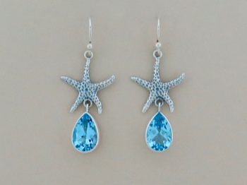 Starfish Blue Topaz Dangle