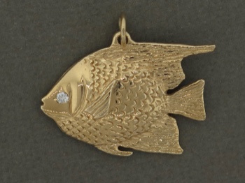 Angelfish Pendant 14k