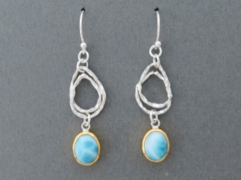 Larimar Hammered Dangle