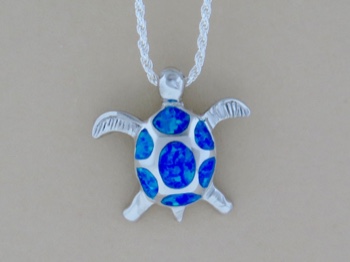 Sterling & Blue Opal Turtle Pendant Set Sterling & Blue Opal Turtle Pendant  Set - Golden Karat Jewelers