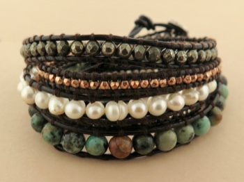 Beaded Leather Wrap