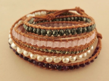 Beaded Leather Wrap