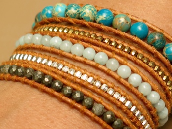 Beaded Leather Wrap